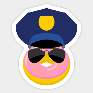 Police Donut Pink Frosting Sticker